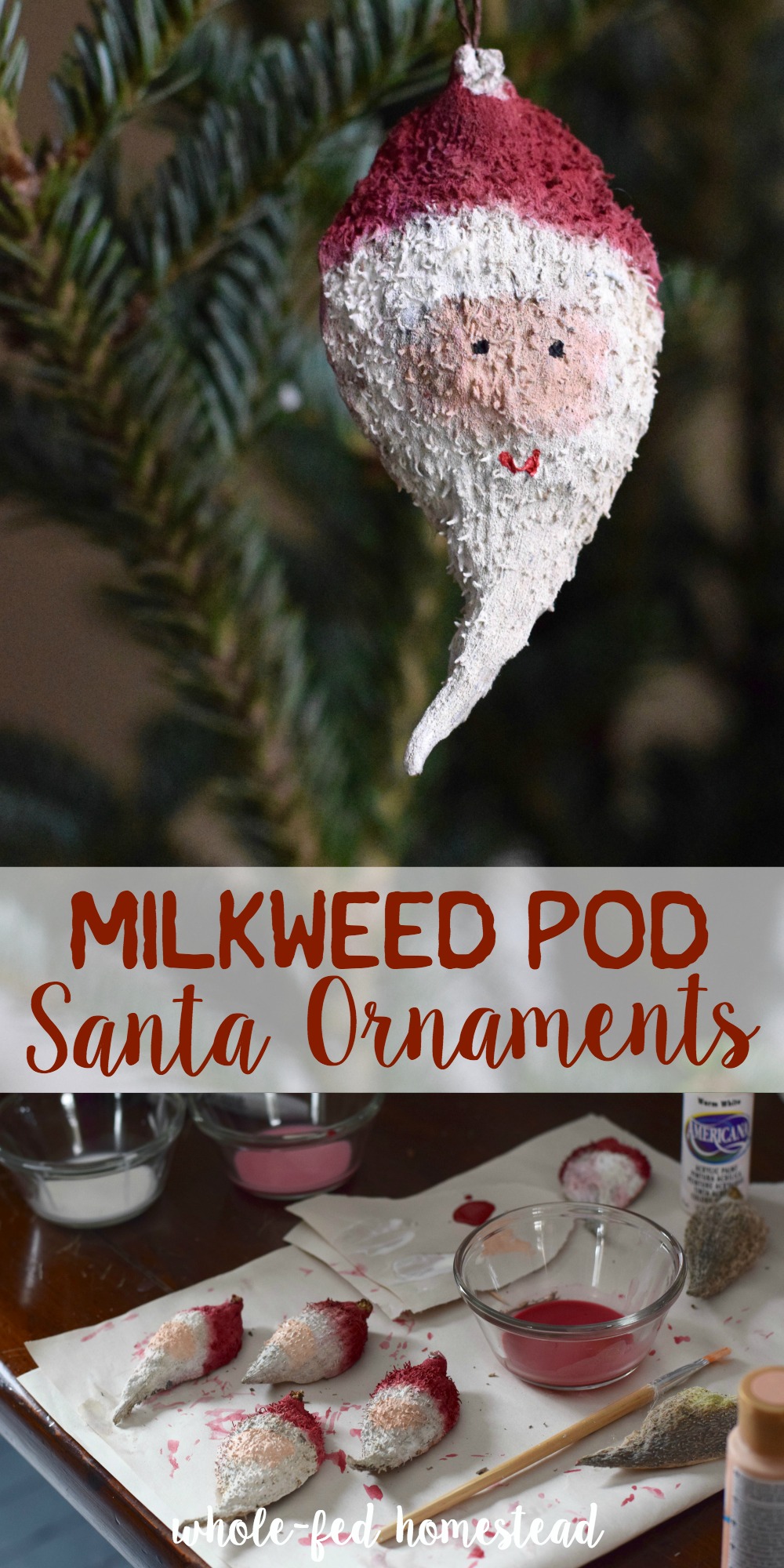 πώς να-μαχήσει, milkweed pod santa ornaments {χειροποίητο δώρο} ρουστίκ φυσικό φθηνό φθινόπωρο | Ομοίως